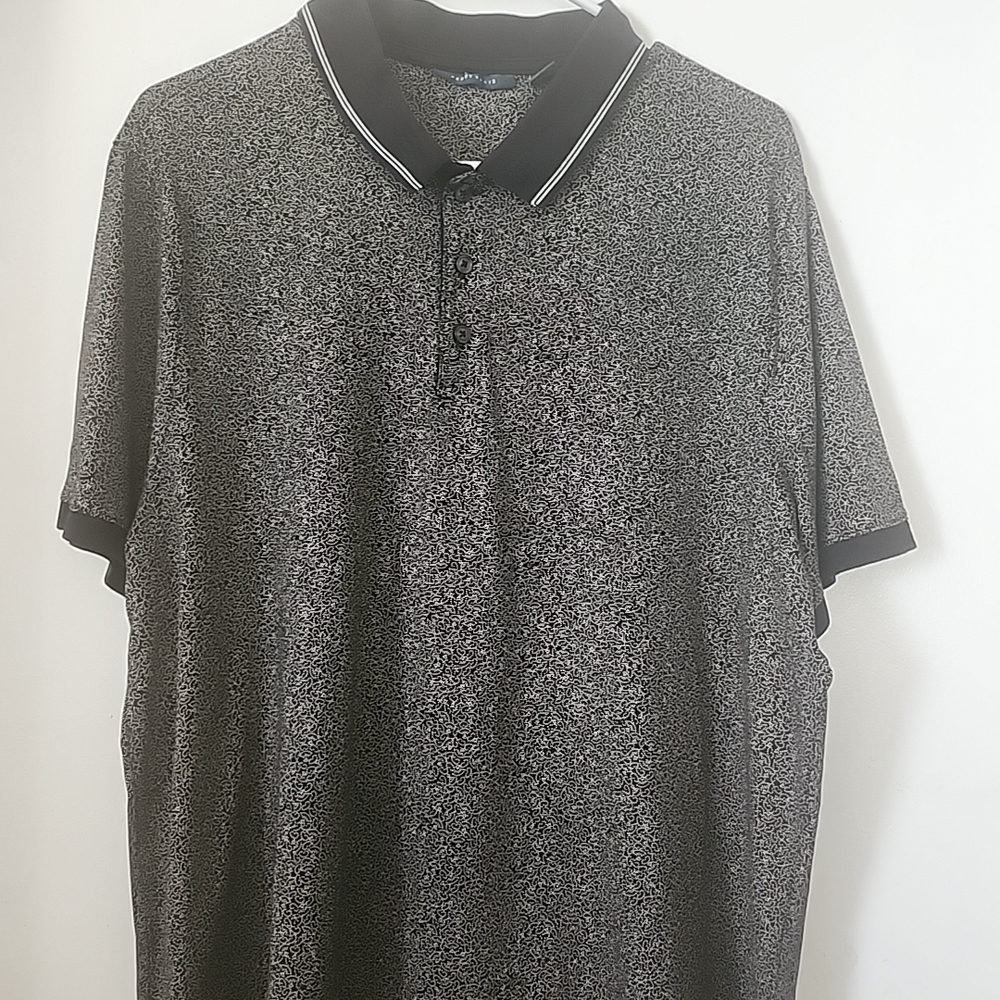 Perry Ellis Black and Gray Polo Shirt